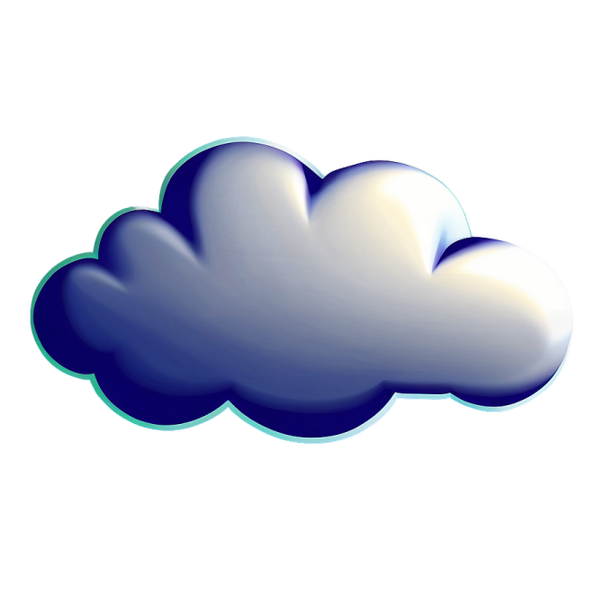 a blue and white cloud on a white background