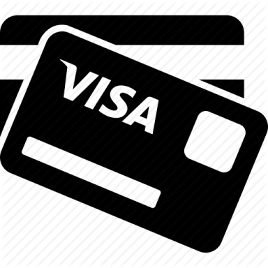 a credit card with the word visa