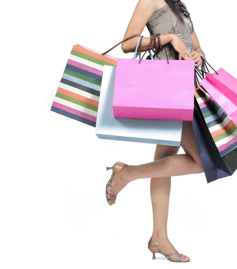 a woman carrying shopping bags