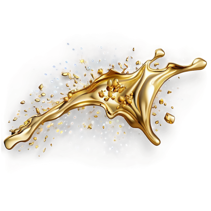 a splash of gold on a white background