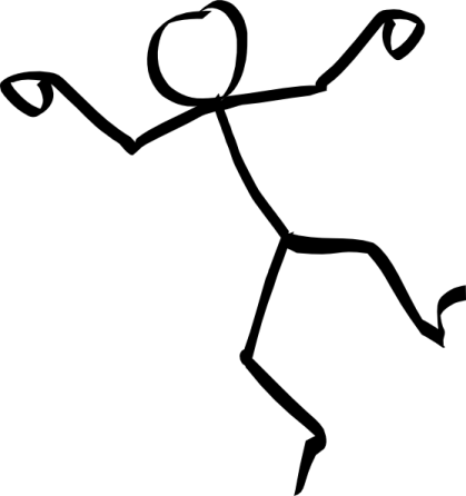 a black and white drawing of a person jumping