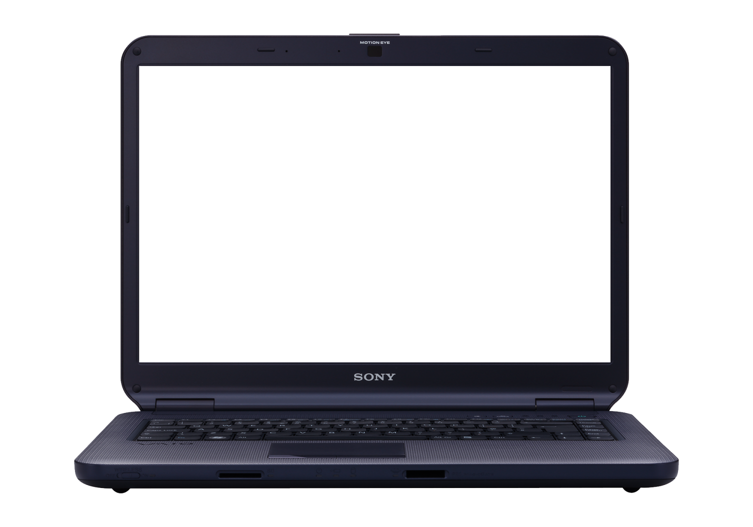 a laptop computer with a blank screen