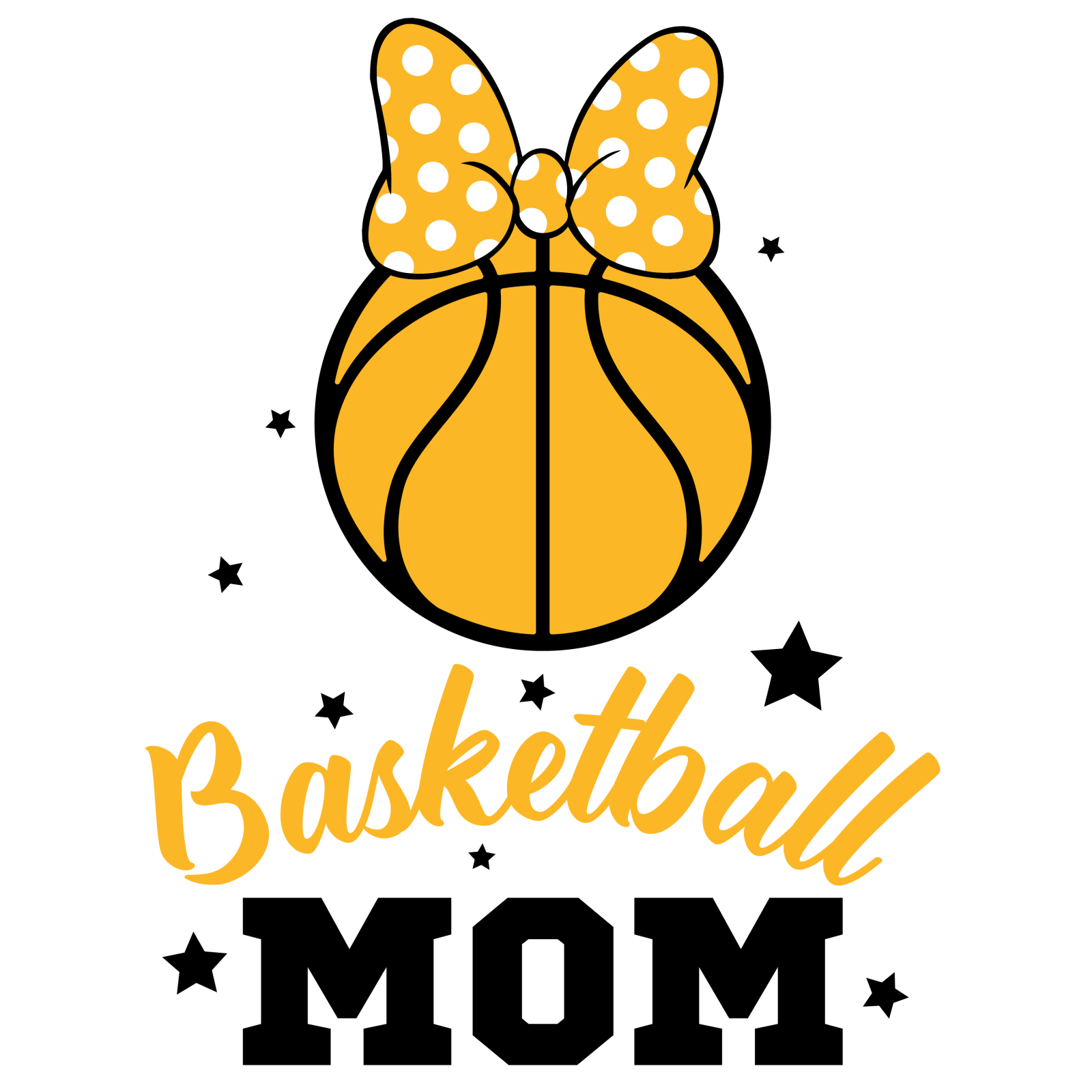 a basketball mom with a bow