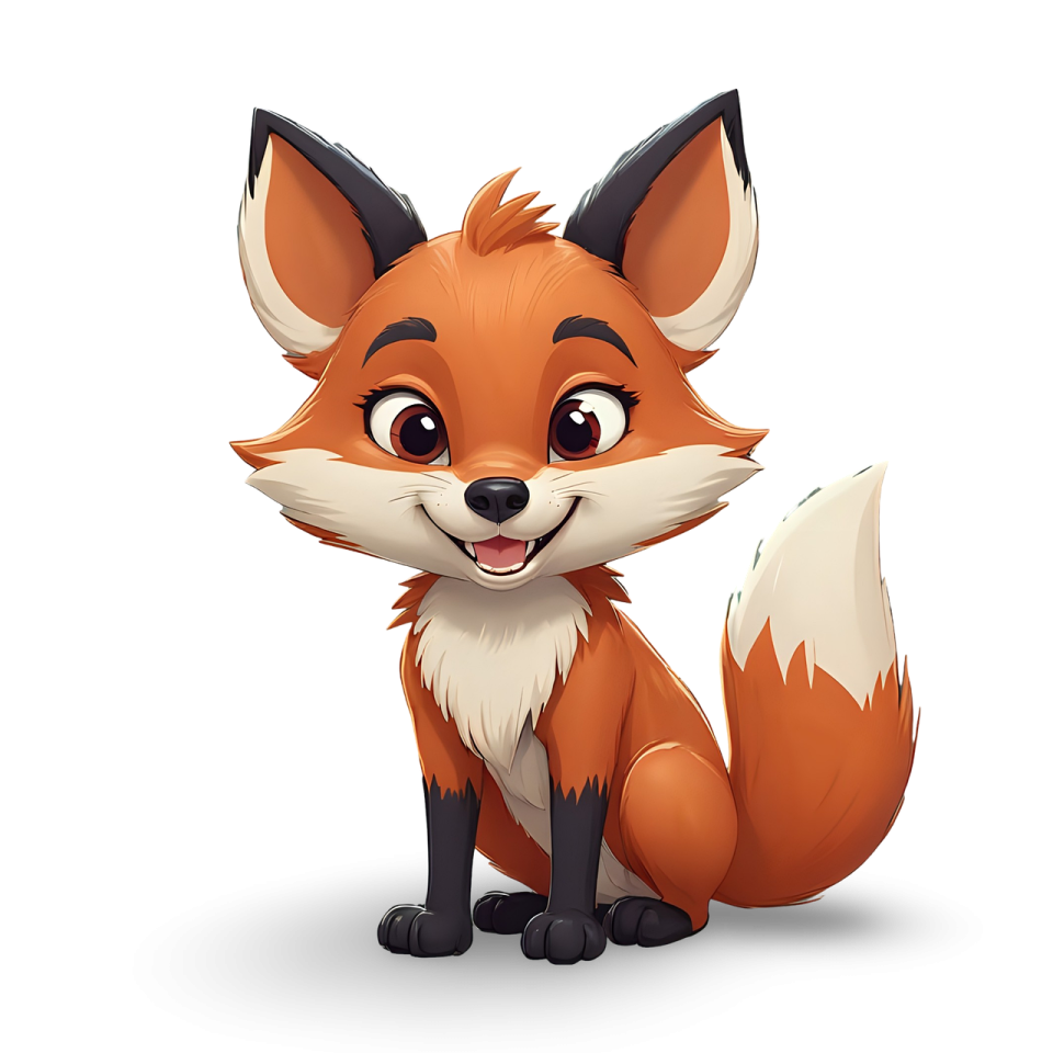 a cute little fox sitting on the ground