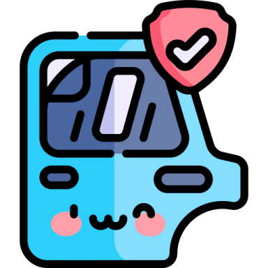a blue car with a heart on the roof