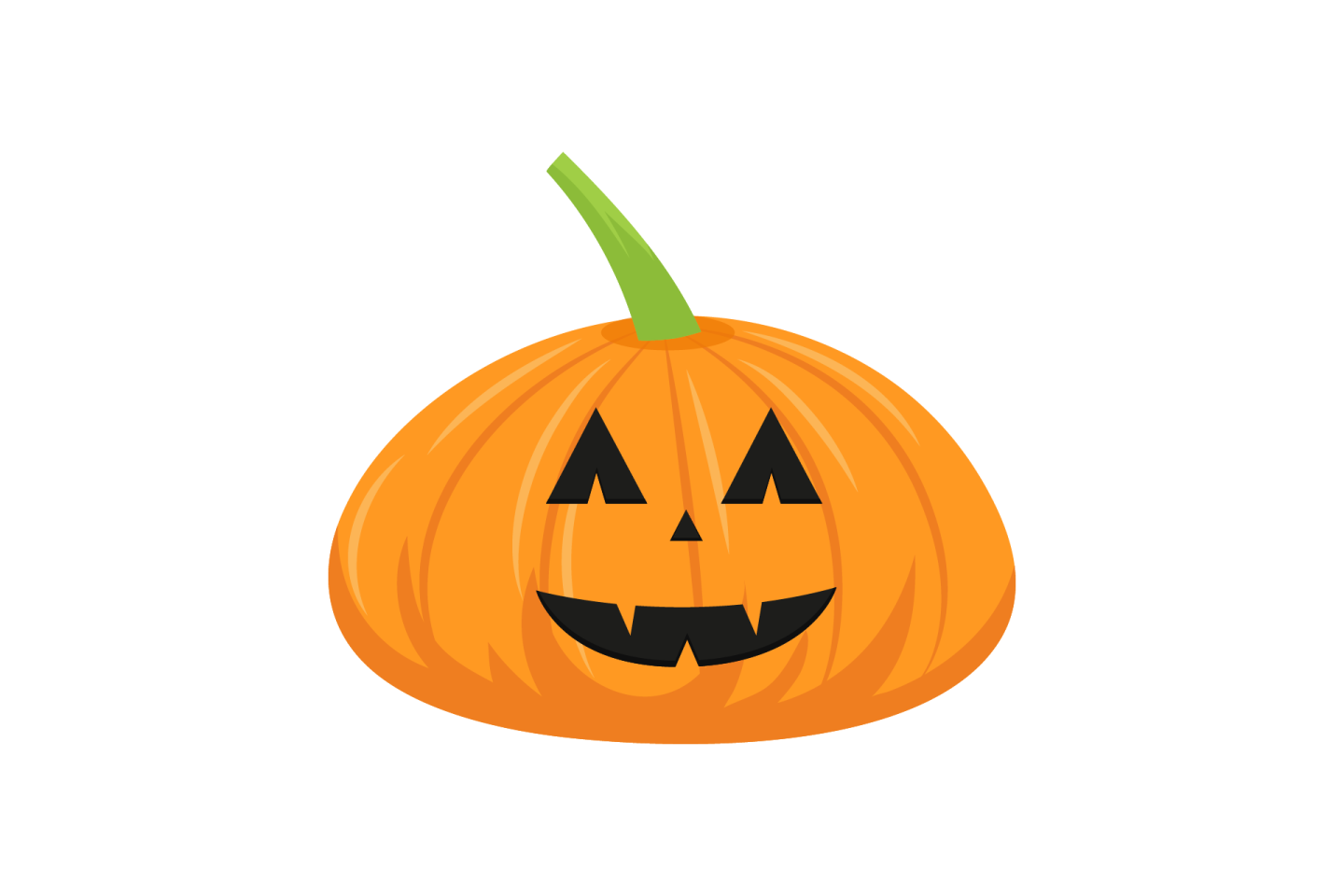 an orange pumpkin with a green leaf on top