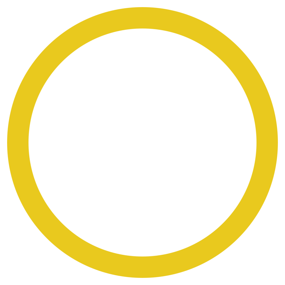 a yellow circle on a white background