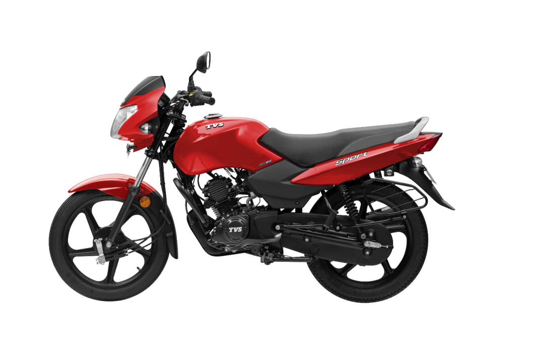 a red motorcycle on a white background