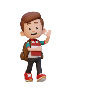 a cartoon character with a backpack