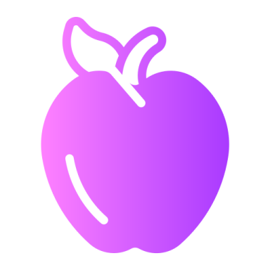 an apple with a leaf on it