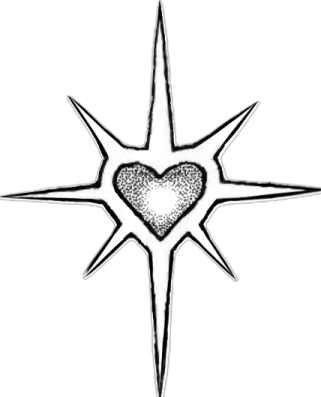a heart in the middle of a star