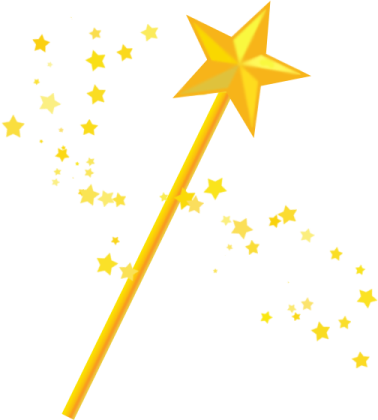 a yellow wand with stars on it