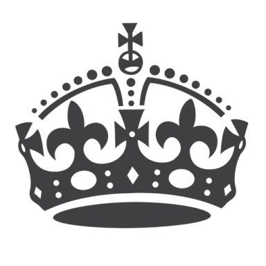 a black crown on a white background