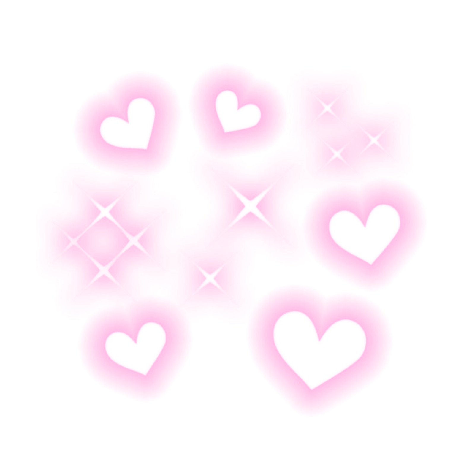 pink hearts on a white background