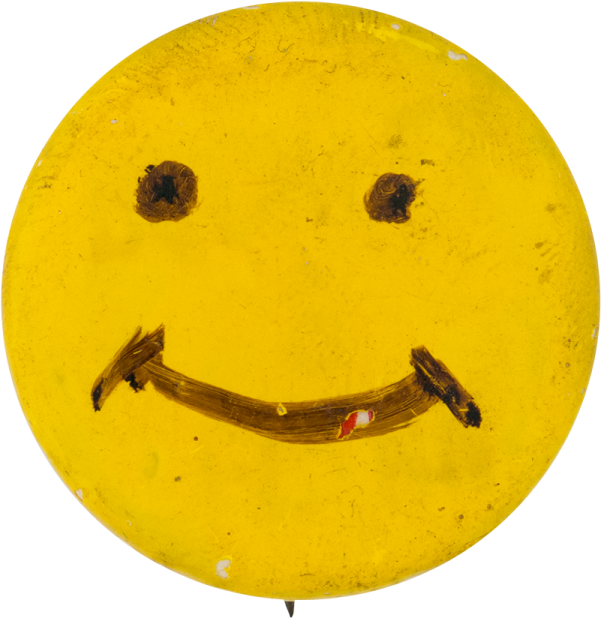 a yellow smiley face on a white background