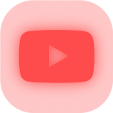 a white square icon with the youtube logo