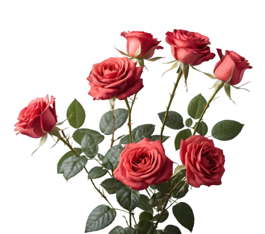 a bouquet of red roses on a white background