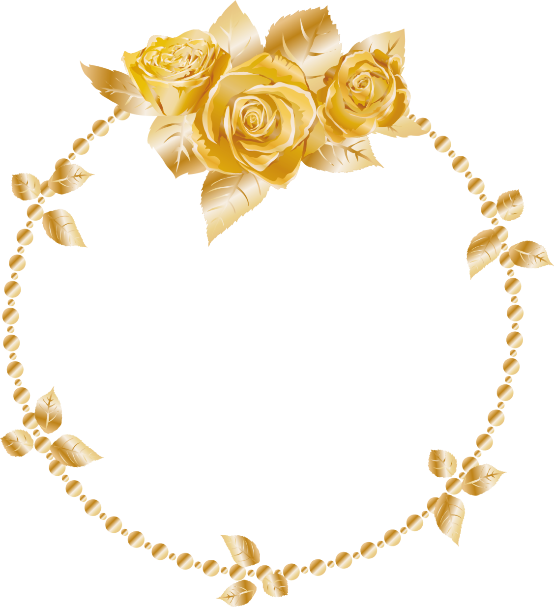 a frame with yellow roses and leaves