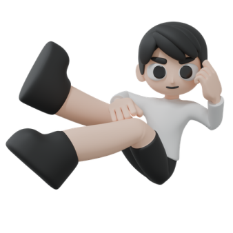 a cartoon character sitting on the ground