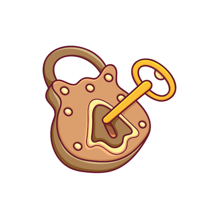a cartoon character with a key in his hand