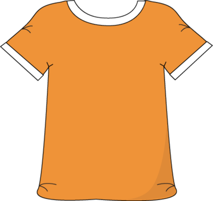 an orange t - shirt on a white background