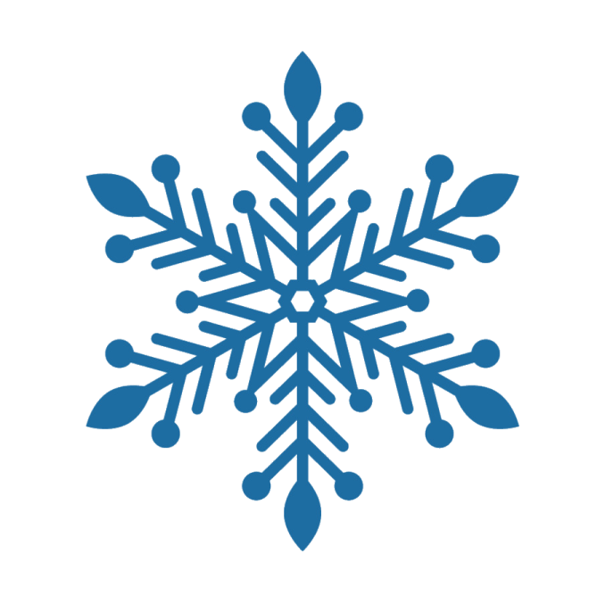 a blue snowflar on a white background