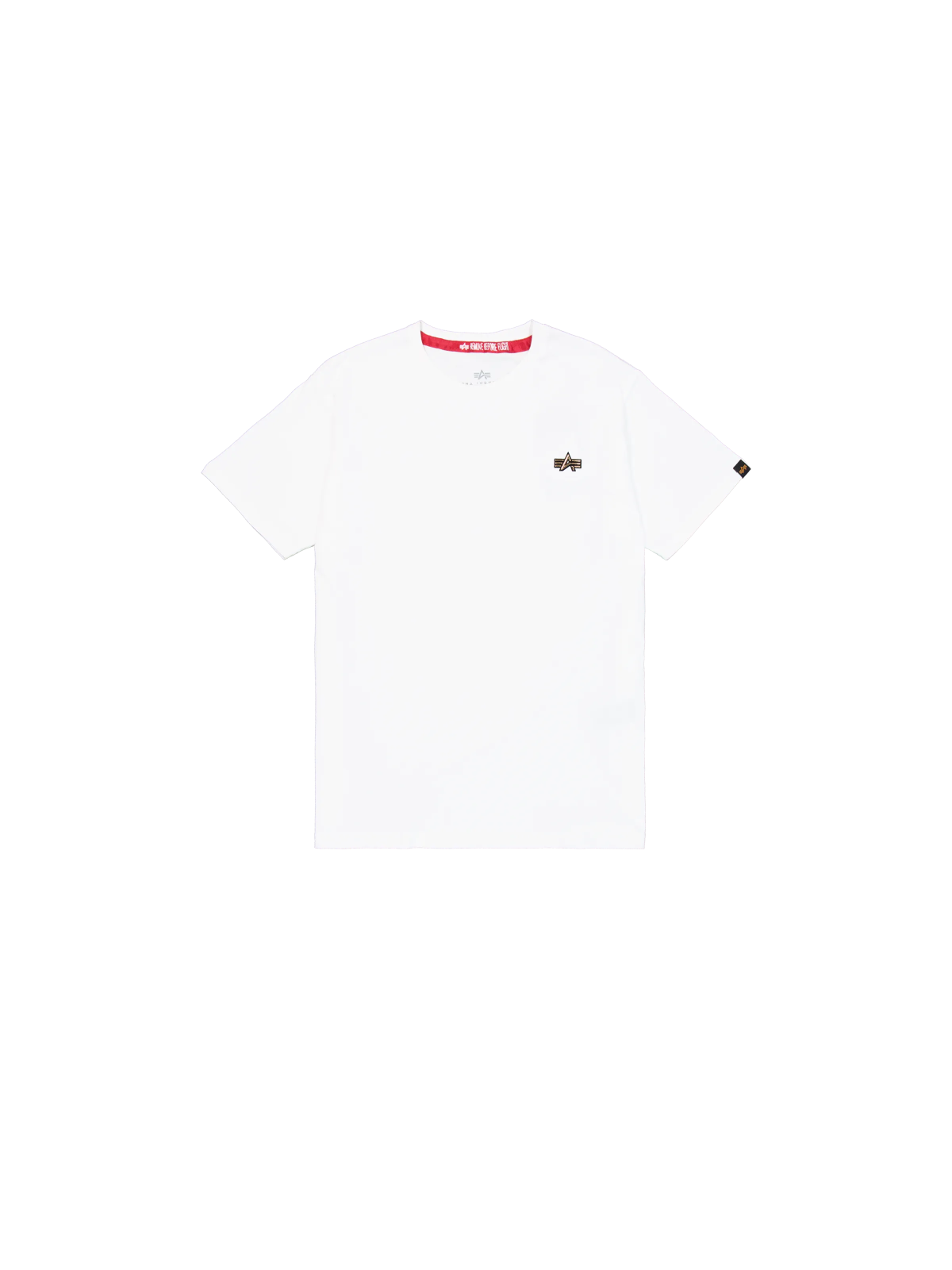 white t - shirt with red logo