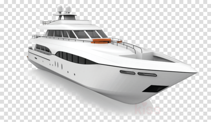 a white yacht on a transparent background