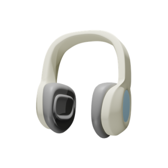 a pair of headphones on white background