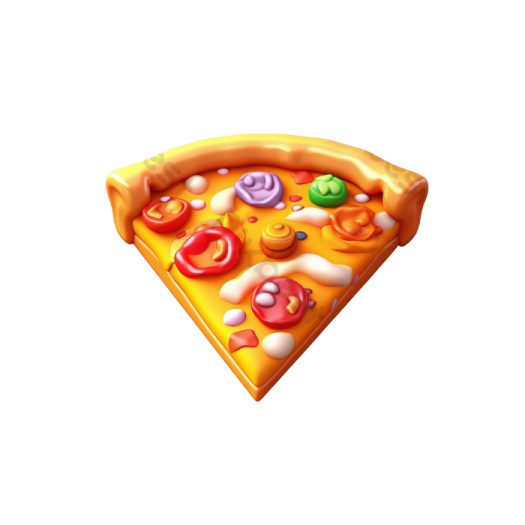 a slice of pizza with different toppings on it