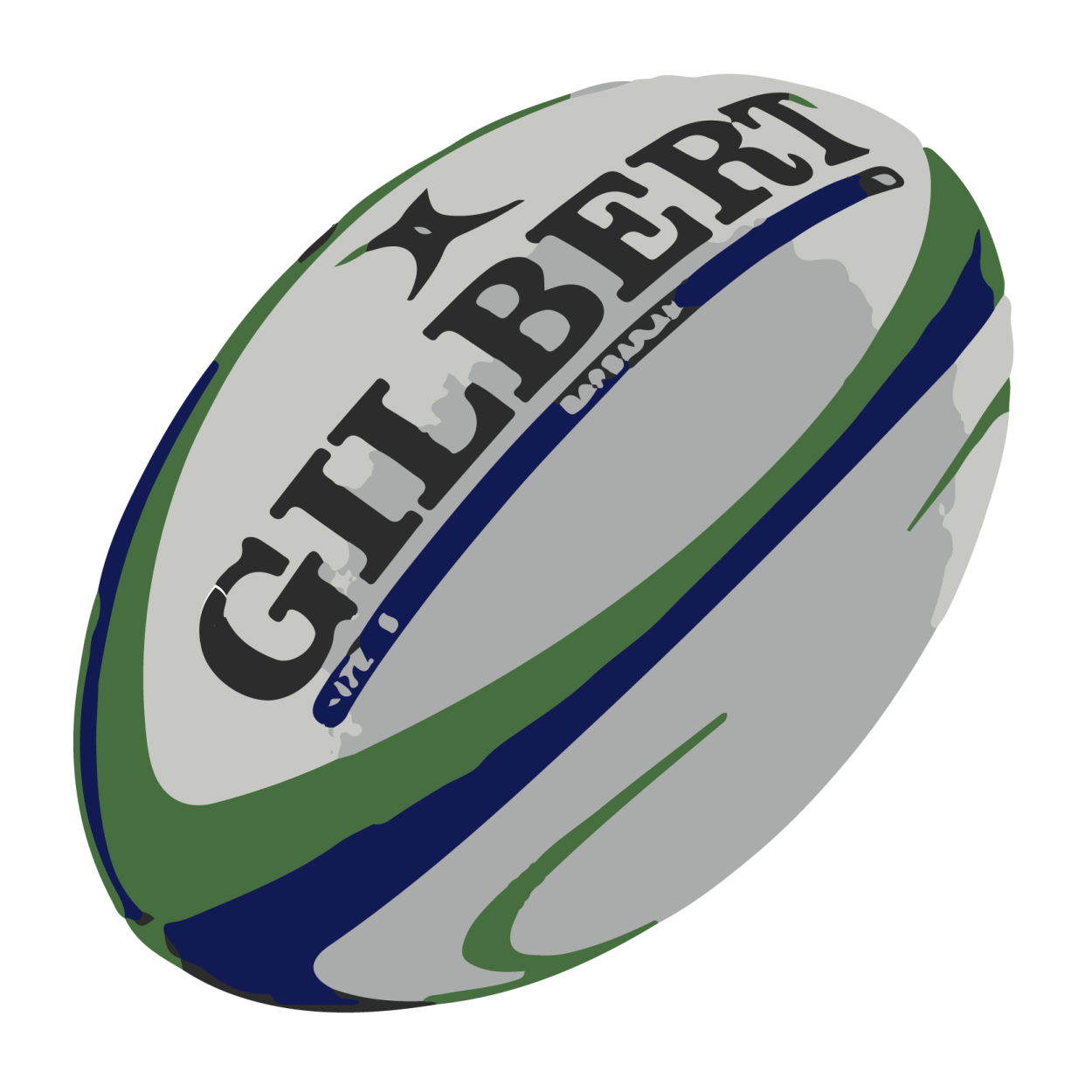 a rugby ball on a white background