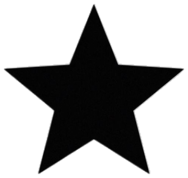 a black star on a white background
