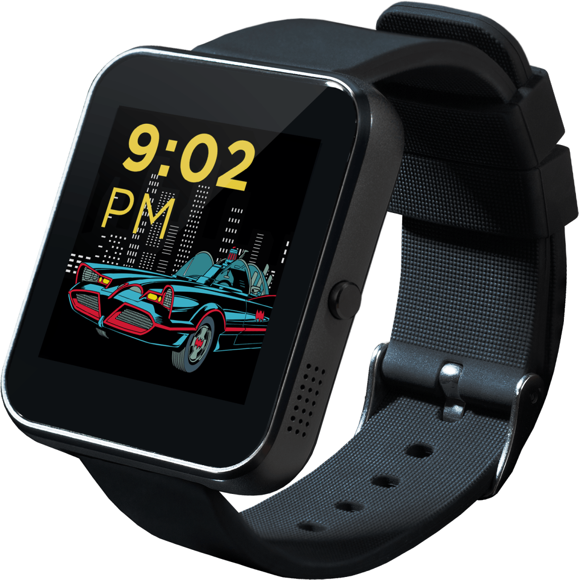 a smart watch with an image of a car