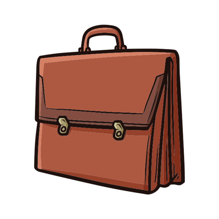 a briefcase on a white background
