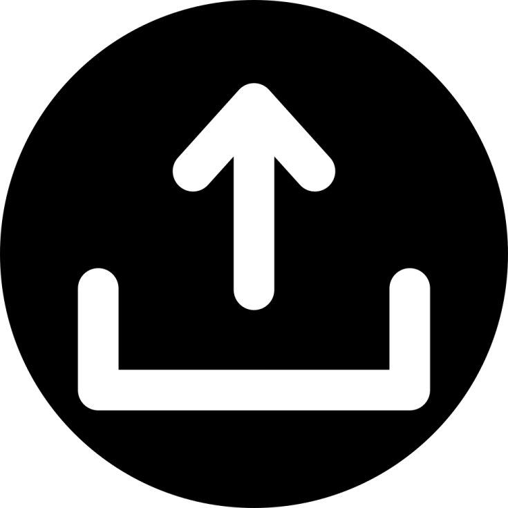 a black and white icon of an arrow