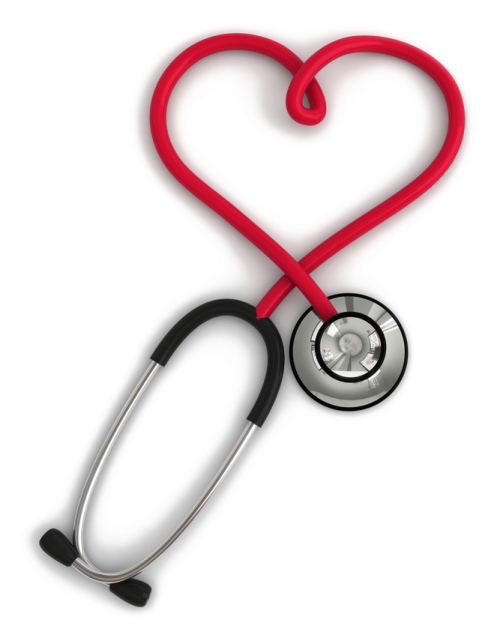 a red heart with a stel on it