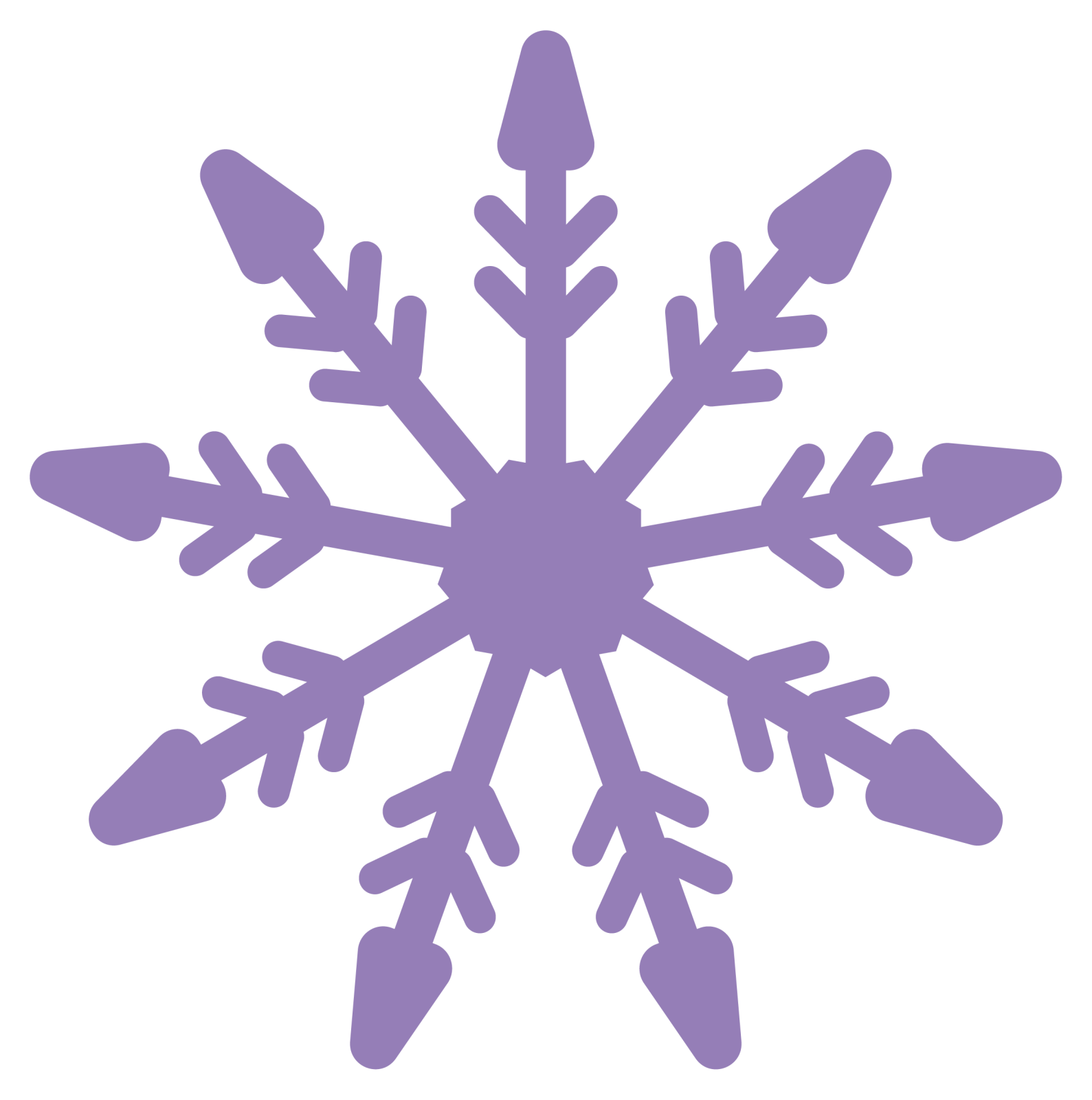 a purple snowflake