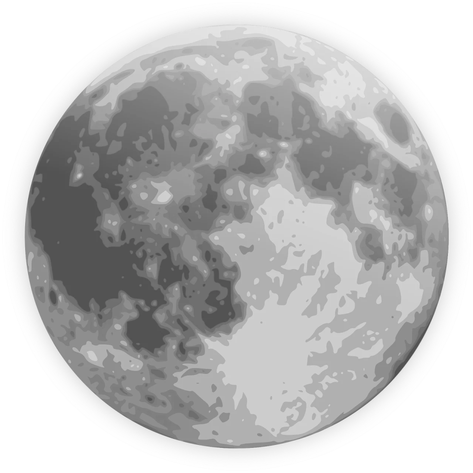 a full moon on a white background