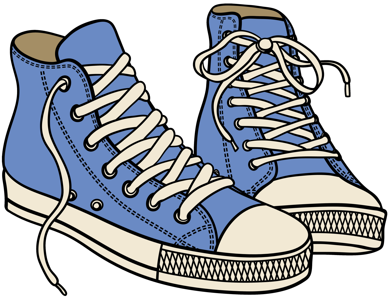 a pair of blue sneakers