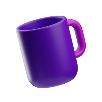 a purple mug on a white background