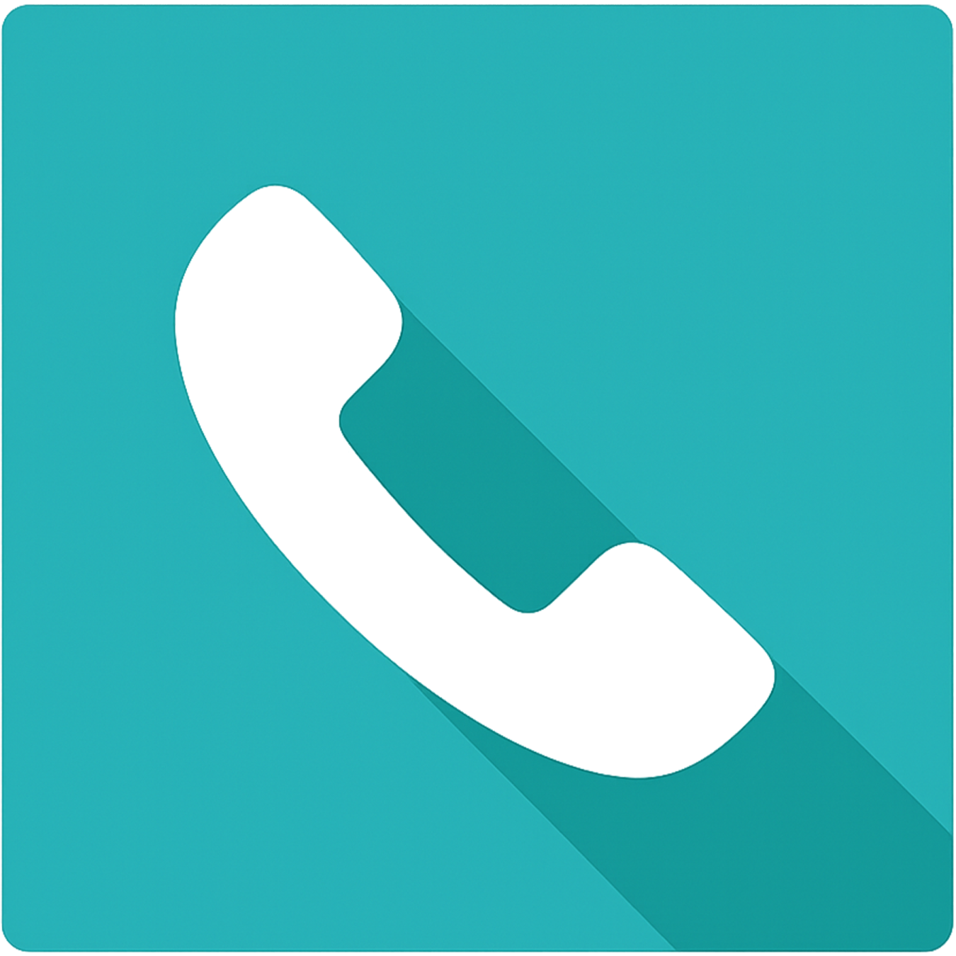 a phone icon with a long shadow