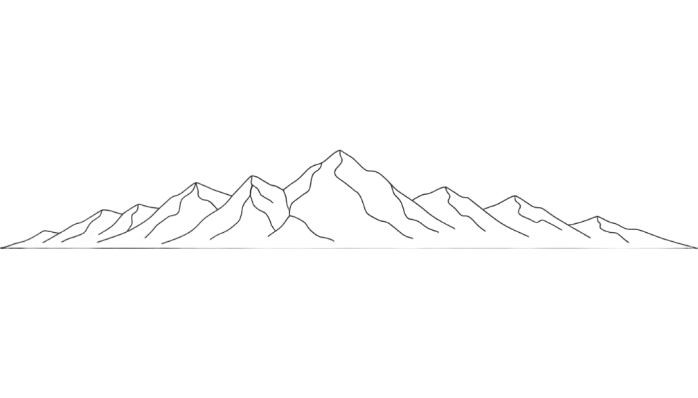a line drawing of mountains