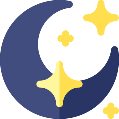 a crescent with stars in the middle