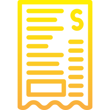 a yellow document with a dollar symbol on it