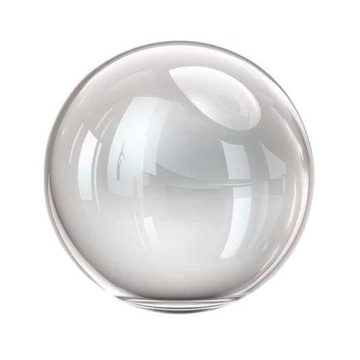 a glass ball on a white background
