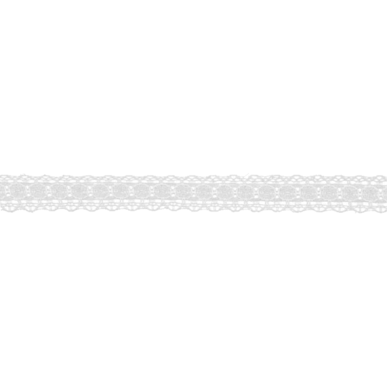 a white lace trim with small flowers on it