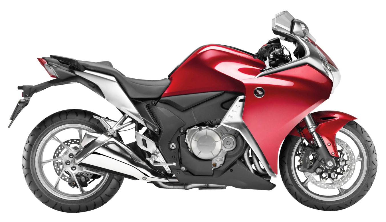 a red motorcycle on a white background