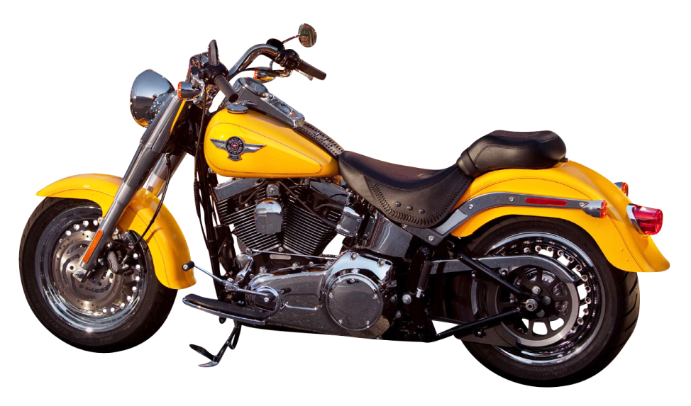 a yellow motorcycle on a white background