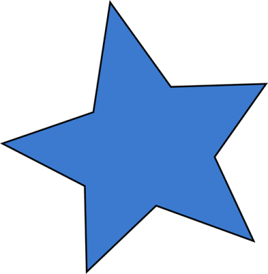 a blue star on a white background