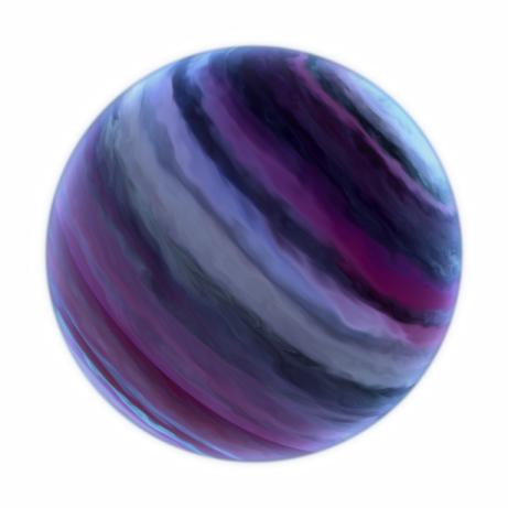 a purple and blue sphere on a white background